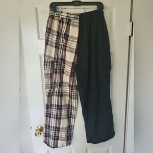 Colorblock Wide Leg Cargo Pants